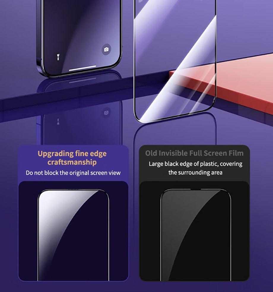 Lot de 4 verres trempés de protection pour iPhone 14 13 12 11 Pro Max Mini, protecteur d'écran sur iPhone 14 Plus 11 X XR XS Max 6 7 8, verre de qualité militaire antichoc et anti-jaunissement