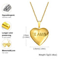Vnox Collier pendentif en acier inoxydable avec médaillon en forme de cœur et cadre photo, design élégant plaqué or, cadeau pour femme