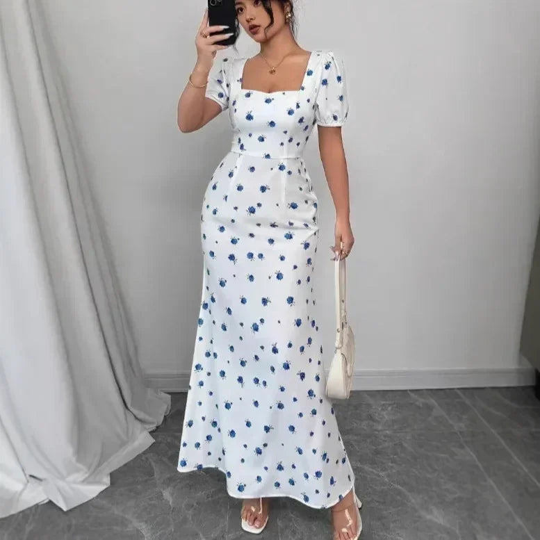 Robe élégante à manches courtes pour femme, collection printemps-été, mode imprimée, patchwork avec taille cintrée, robes décontractées amples pour femme