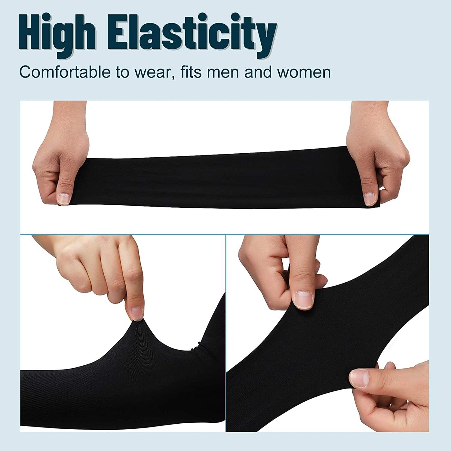 Manchon de compression unisexe taille unique rafraîchissant, anti-UV, avec trou pour le pouce, manchon de compression sportif pour dissimuler les tatouages, long manchon de bras, antidérapant, protège-bras chauffant pour sports de plein air.