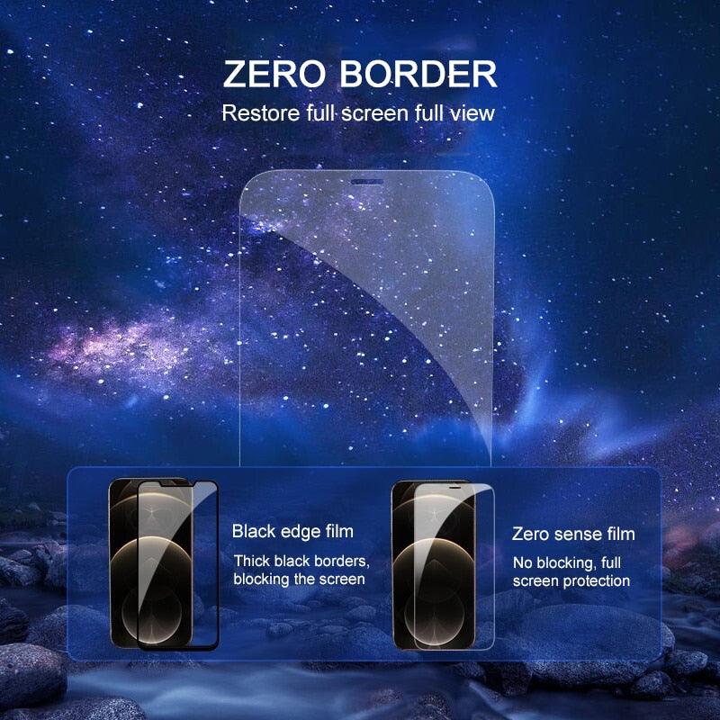 4 VERRES TREMPÉS protection intégrale pour iPhone 11 12 13 14 Pro Max protecteur d'écran pour iPhone X XR XS Max 6S 7 8 Plus 13 Mini Verre Couverture Bord à Bord Ultra Transparent Anti-Poussière Dureté 9H