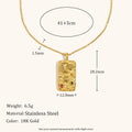 La. Muses Collier luxe rétro en acier inoxydable avec pendentif étoile lune en zircon cubique coloré, étanche