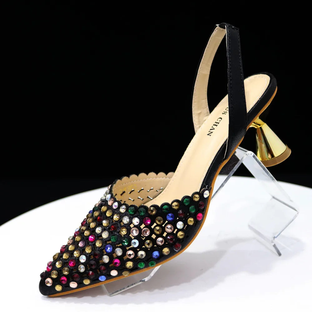 Nouvel ensemble chaussures et sac motif diamant