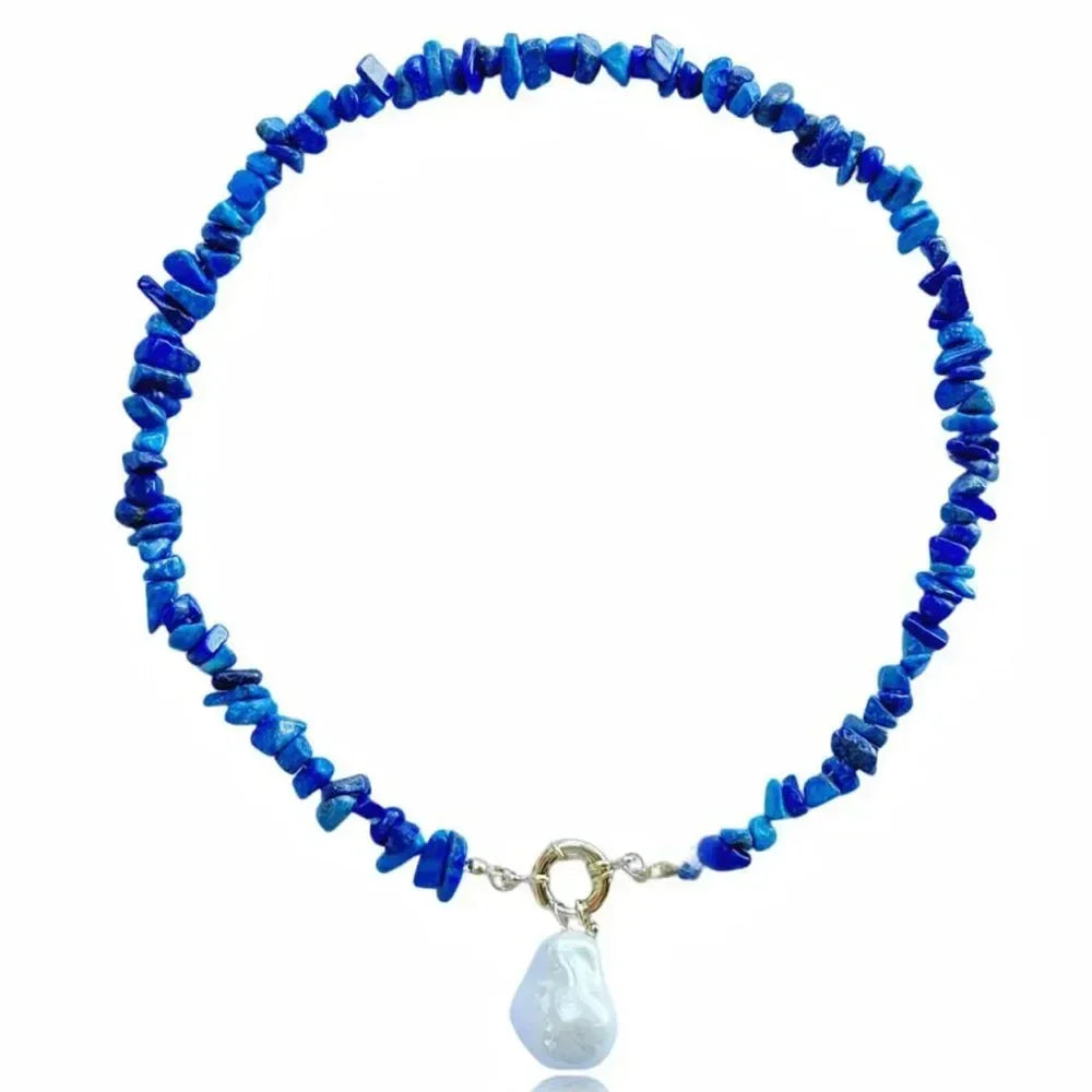 Élégant imitation Barlot Perle Pendentif Collier Ras du Cou Pierre Naturelle Chaîne Pour Filles Bijoux Tendance Vacances Mariage Cadeaux X0294