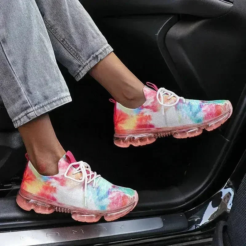 Chaussures de sport en maille respirante pour femme, baskets à lacets confortables