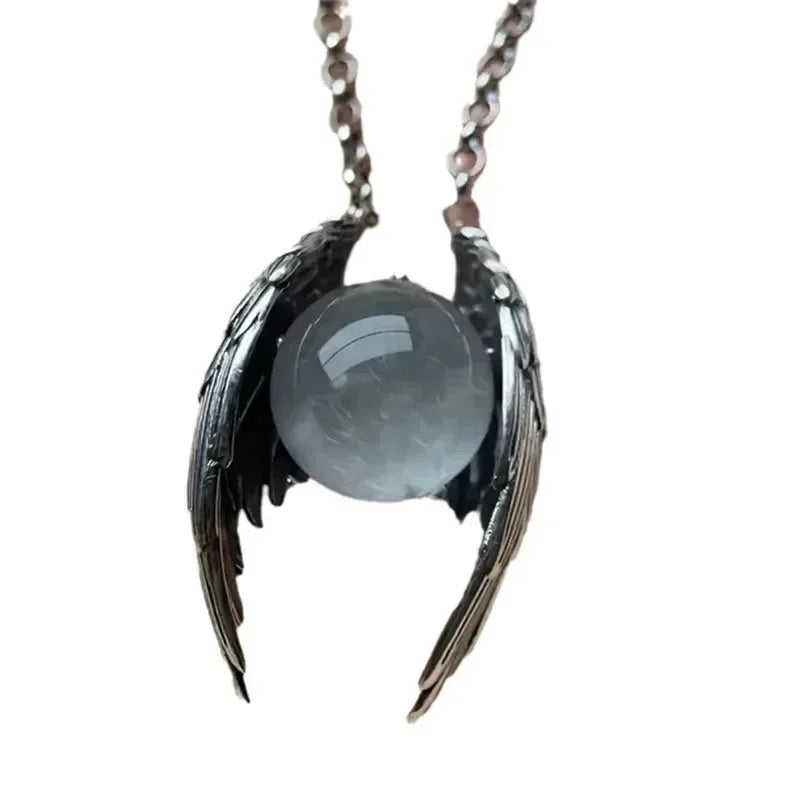 Collier Pendentif Ailes Fantôme Ange de Personnalité pour Hommes Femmes Garde Ange Collier Accessoires de Bijoux Hip Hop