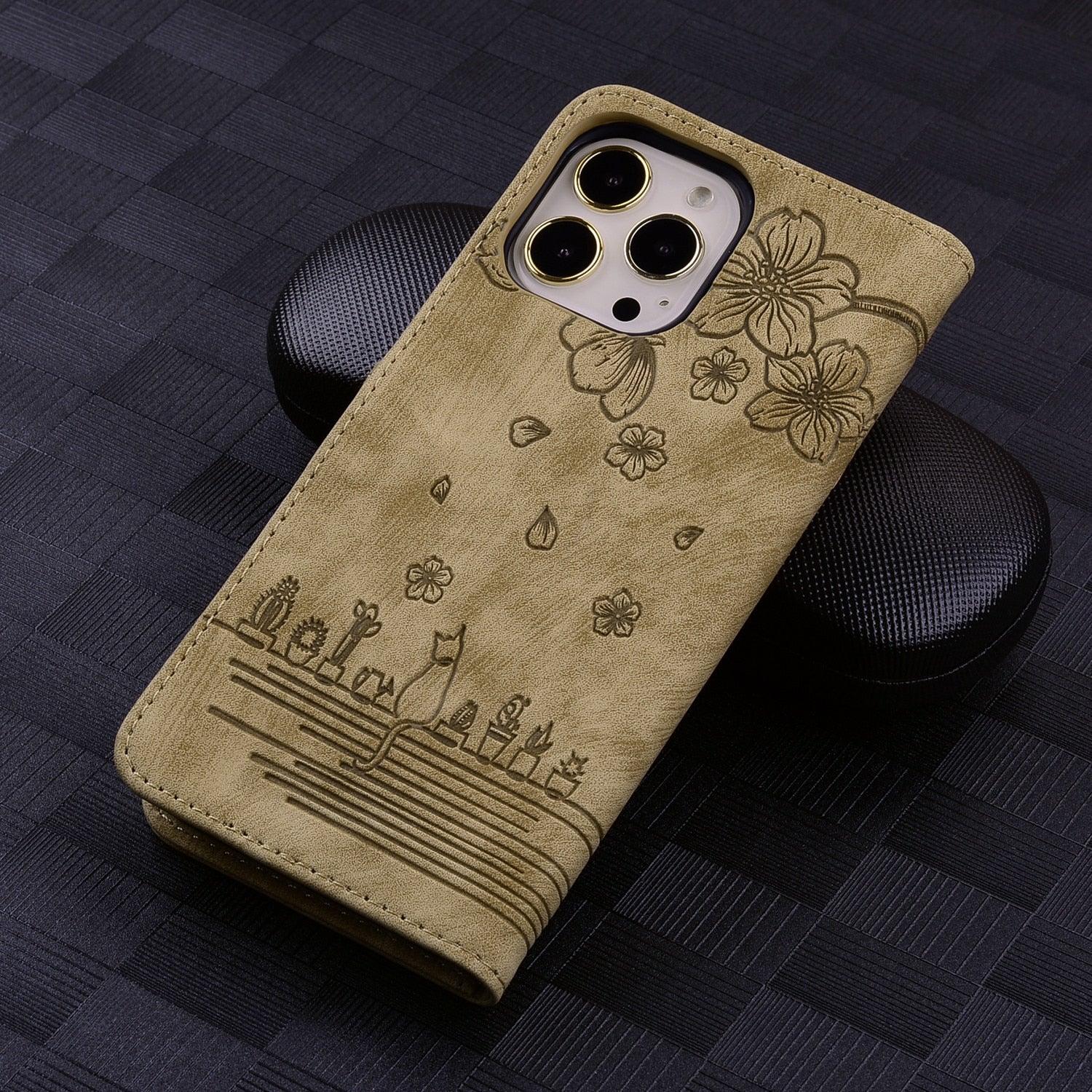 Étui portefeuille en cuir de luxe pour iPhone 14 13 Pro Max 11 12 Mini XR X XS Max avec support magnétique et porte-cartes en cuir PU, étui antichoc et élégant avec protection contre les chutes