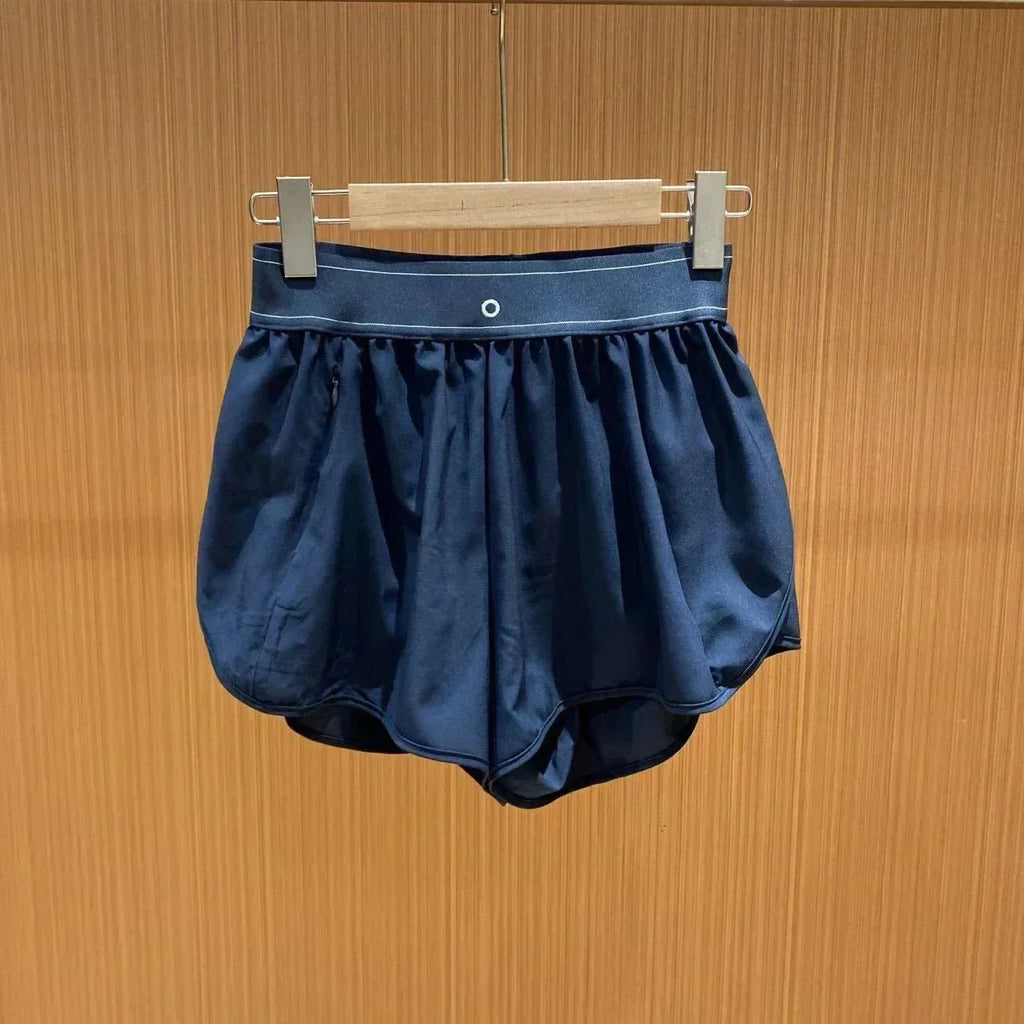 Short de cyclisme noir respirant confortable, short de sport d'été, de course, de fitness, de loisirs, taille haute élastique, ample, pour le yoga