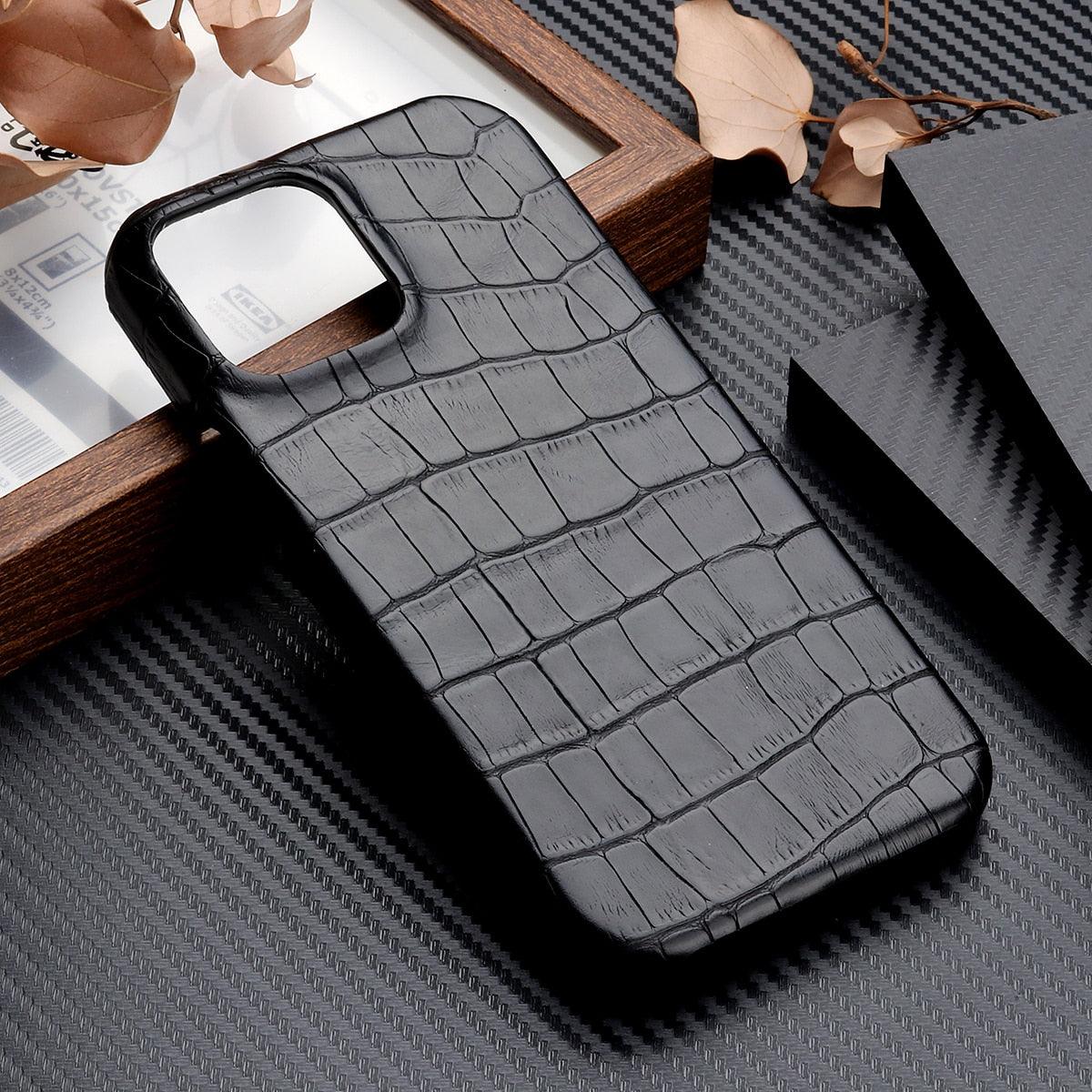 Étui en Cuir Unique pour iPhone 13 14 11 12 Pro Max XR X XS, Housse Rigide Antichoc Solide, Étui en Cuir Vert Classique et Tendance pour iPhone, Coque de Protection