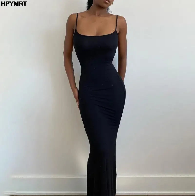 Robe Longue Satinée | Robe de Soirée Moulante Dos Nu - Femstylo