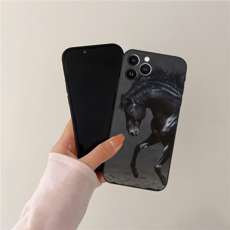 Coque Cool Cheval Animal pour Filles Garçons Femmes Hommes, Étui Unique Tendance Bumper Coque de Téléphone pour Iphone 13promax 11 14 12 Pro Max Mini Xr X Xs 7 8 6 6s Plus