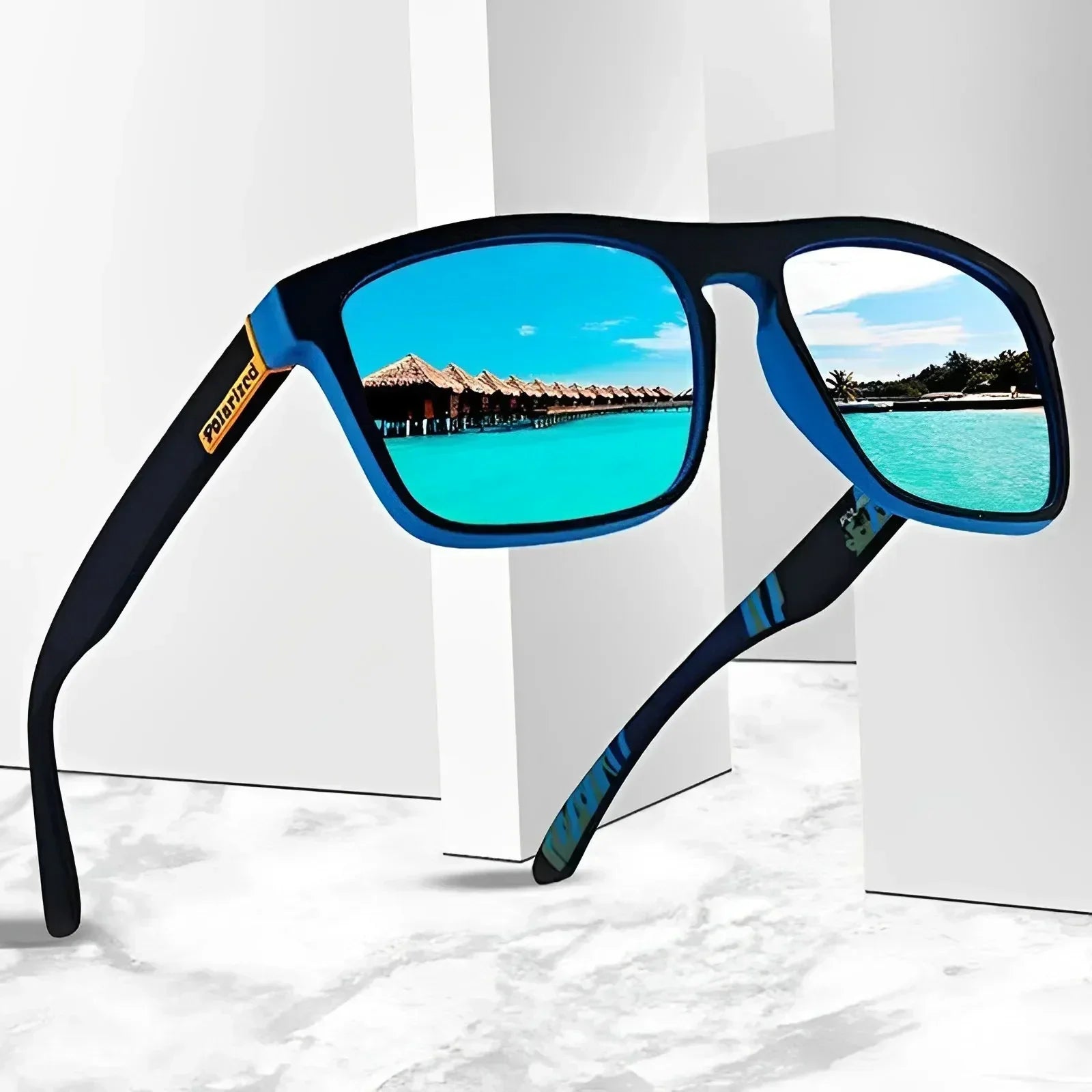 Lunettes de soleil polarisées de luxe pour hommes, de marque de designer, style rétro, pour l'extérieur, la conduite, la moto, le cyclisme