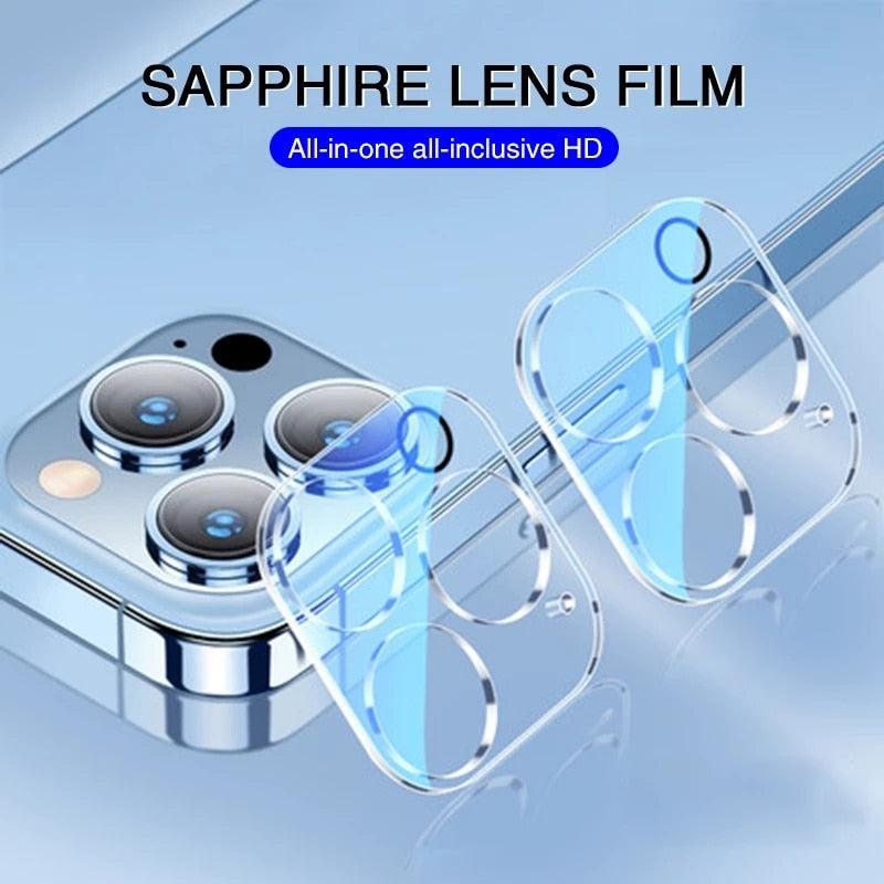 Protecteurs de Verre Full Cover HD pour Caméra Arrière pour iPhone 13 12 Pro Max 13Mini Film de Verre Protecteur d'Objectif pour iPhone 11 14 PRO MAX XS Protecteur d'Écran d'Objectif de Caméra en Verre Trempé Ultra Mince