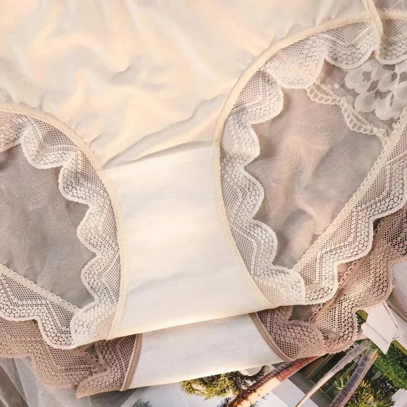 Culotte femme grande taille XL-3XL, en dentelle, transparente et creuse, lingerie sexy et respirante, nouveauté