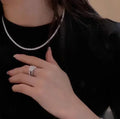 Nouveau collier ras du cou chaîne S925 en argent sterling hip-hop avec pendentifs CZ complets pour femmes, bijoux fins de luxe en zircon cubique AAA, accessoires courts