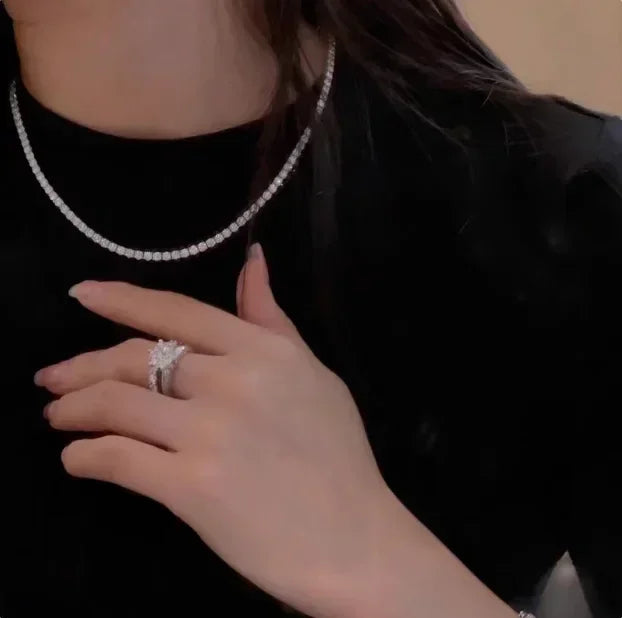 Nouveau collier ras du cou chaîne S925 en argent sterling hip-hop avec pendentifs CZ complets pour femmes, bijoux fins de luxe en zircon cubique AAA, accessoires courts