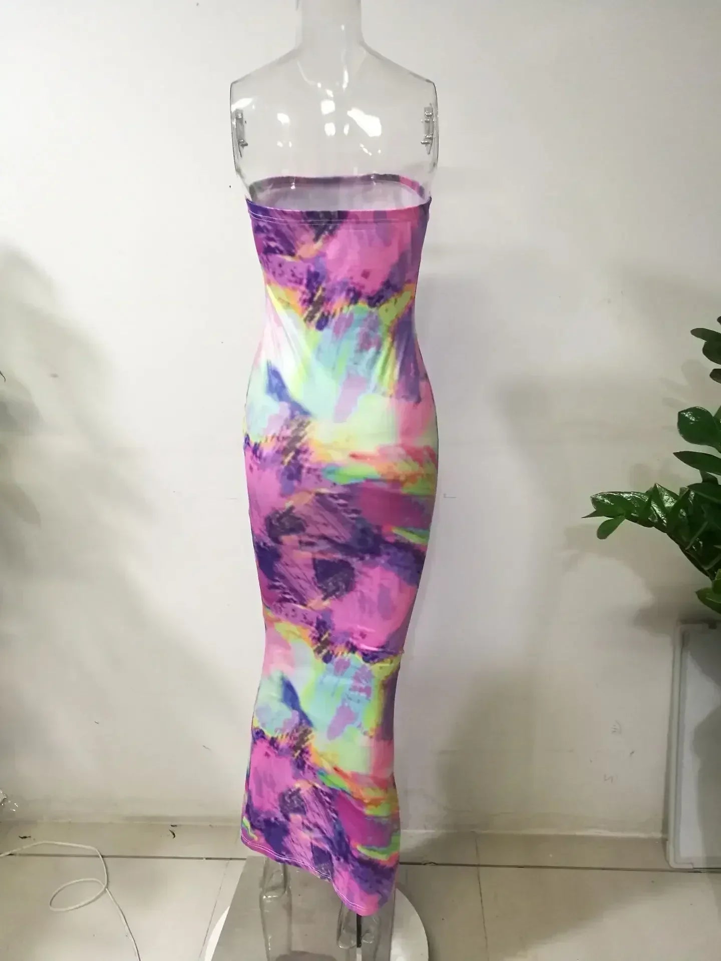 Robes de printemps et d'été pour femmes, imprimées, sans bretelles, bandage, moulantes, sexy, longue robe, nouvelle mode 2023, fête MsChuh