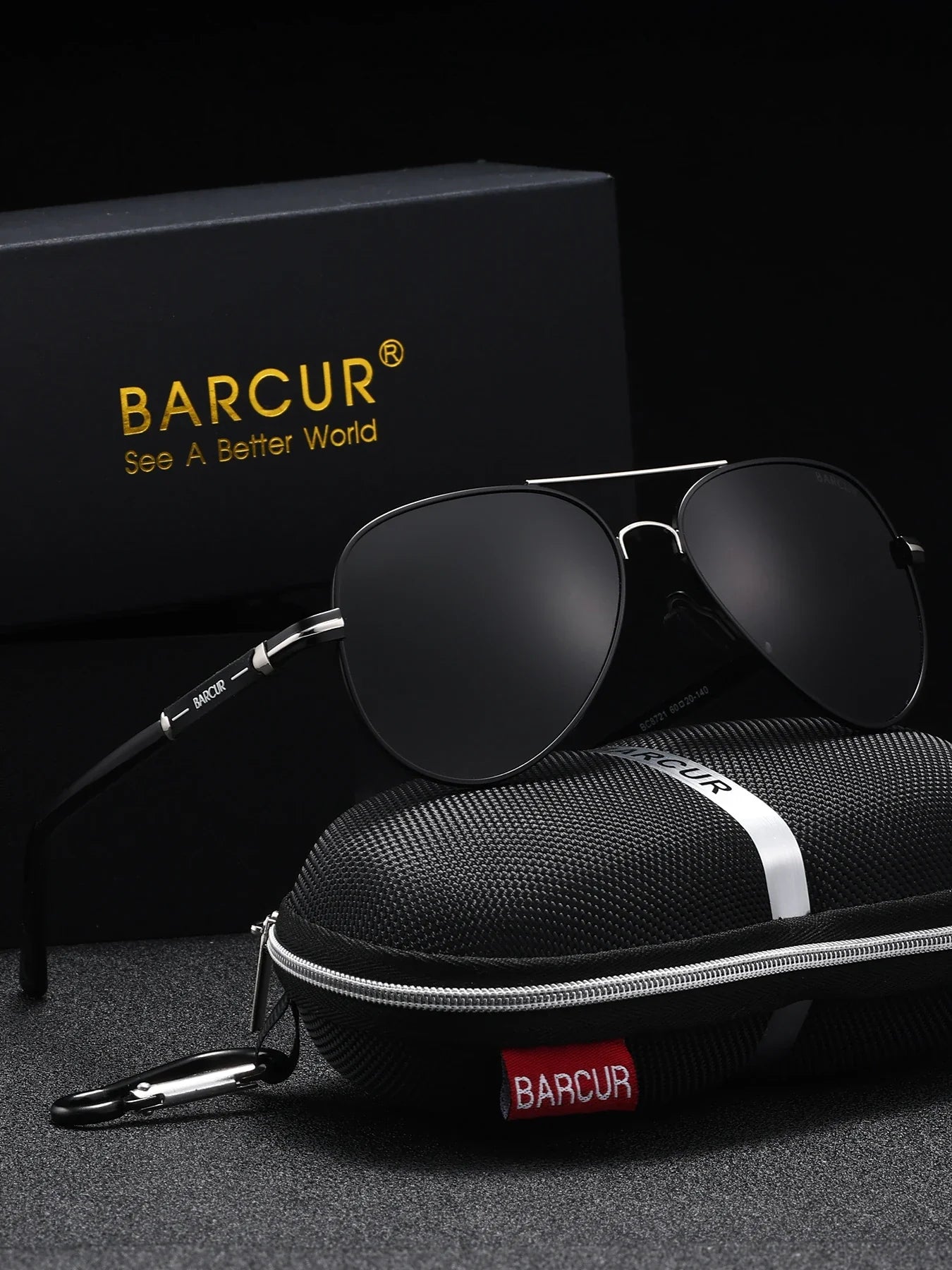 BARCUR Lunettes de soleil Rétro Chic Hommes Mode Surdimensionnées Style Aviateur avec Verres TAC Miroités Monture en Acier Inoxydable Durable pour la Randonnée les Sports de Plein Air et la Protection Solaire pour l'Été