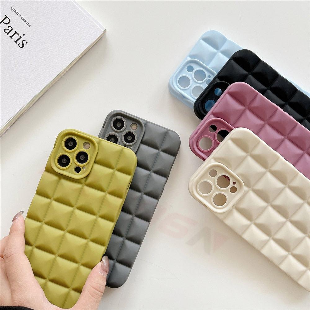 Coque de téléphone unique pour iPhone 14 Pro 13 12 11 Pro Fashion 3D Souple Silicone Antichoc pour iPhone 14 Coque Bubble Case Mignonne Forme Intégrale Silicone Souple Mince Amortie Belle Élégante Coque pour Femmes