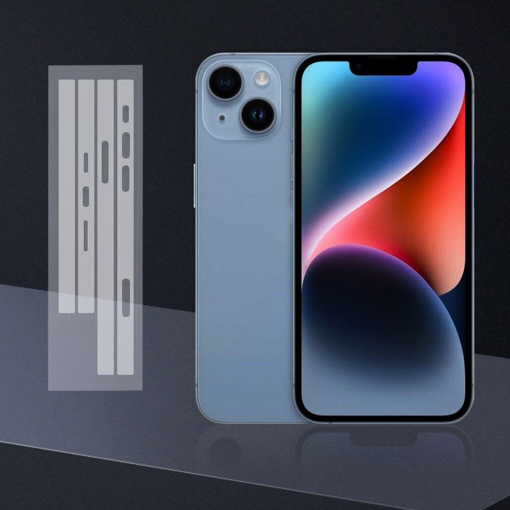 3 jeux de films de protection latéraux transparents pour iPhone 14 13 12 11 Pro Max X XR XS, film de protection ultra-mince pour cadre, film de protection ultra-mince 3D en fibre de carbone