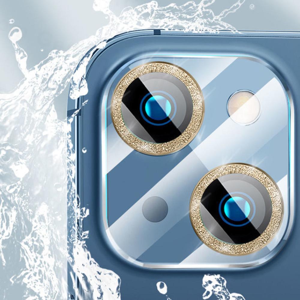 Protection d'objectif d'appareil photo à paillettes pour iPhone 14 Pro Max Verre trempé iPhone 11 12 13 Pro Max 14 Plus 13 Mini Protection d'objectif Verre trempé Cache d'appareil photo Anti-rayures Antichoc Protecteur d'écran Anneau individuel