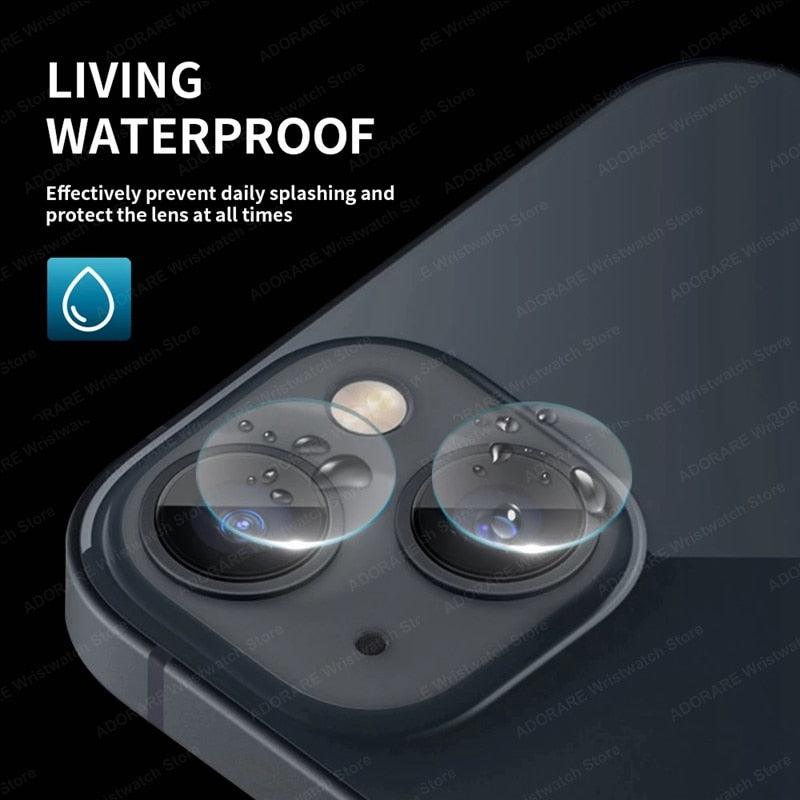 Lot de 3 verres de protection d'objectif pour iPhone 14 Pro Max 13 12 11 Pro Max, protection d'objectif d'appareil photo pour iPhone 13 12 14 Plus 14 Pro, verre trempé de qualité supérieure, film circulaire.
