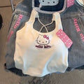 Haut court Hello Kitty Y2K – Débardeur punk vintage Emo Girls