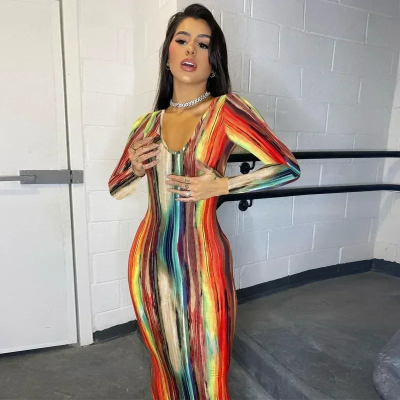 Robes de printemps et d'été pour femmes, imprimées, sans bretelles, bandage, moulantes, sexy, longue robe, nouvelle mode 2023, fête MsChuh
