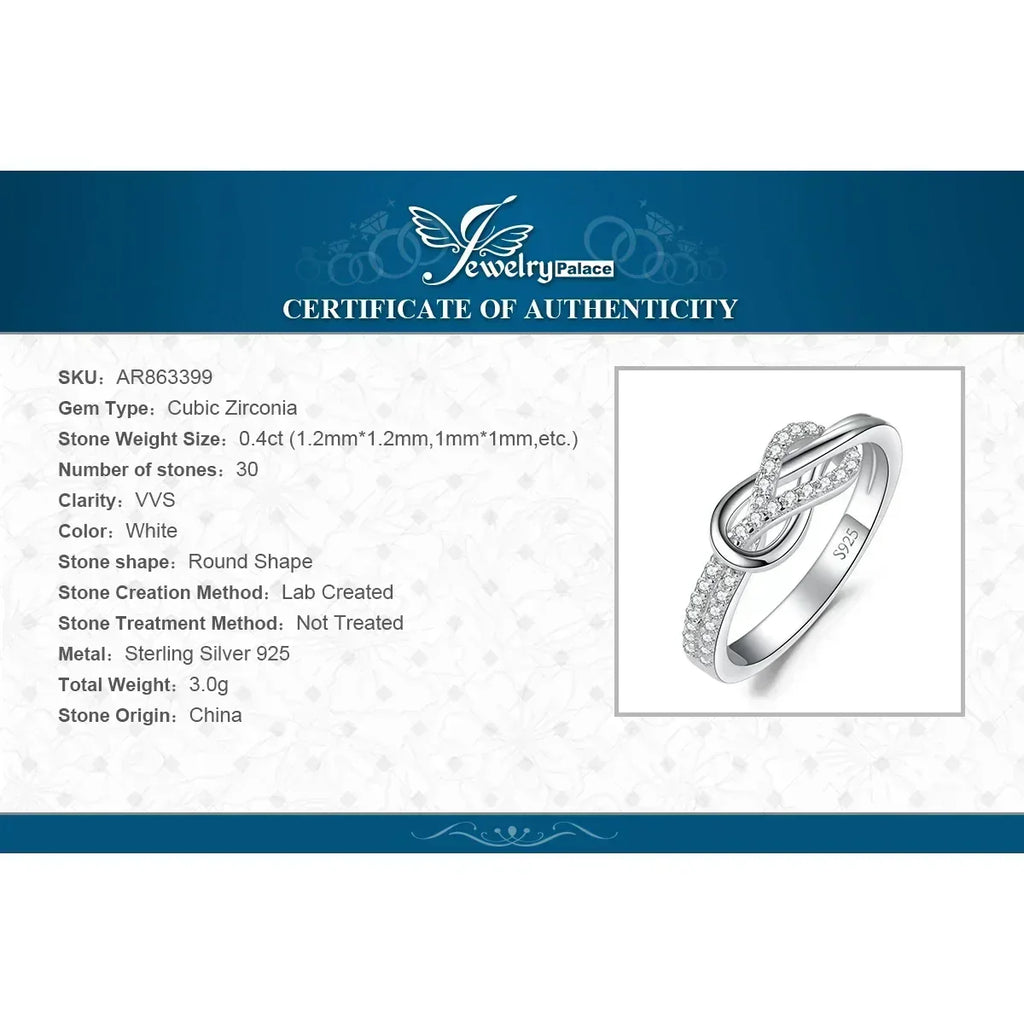JewelryPalace Nouvelle Arrivée Bague Statement Nœud Infini Gemme Argent Sterling 925 pour Femme Bijoux Classiques et Tendance