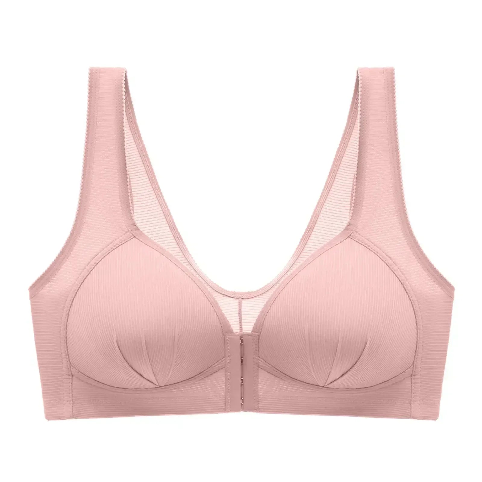 WTEMPO Soutien-gorge en coton grande taille fin sans armature avec boucle avant, sous-vêtement confortable et push-up, collection douce lingerie