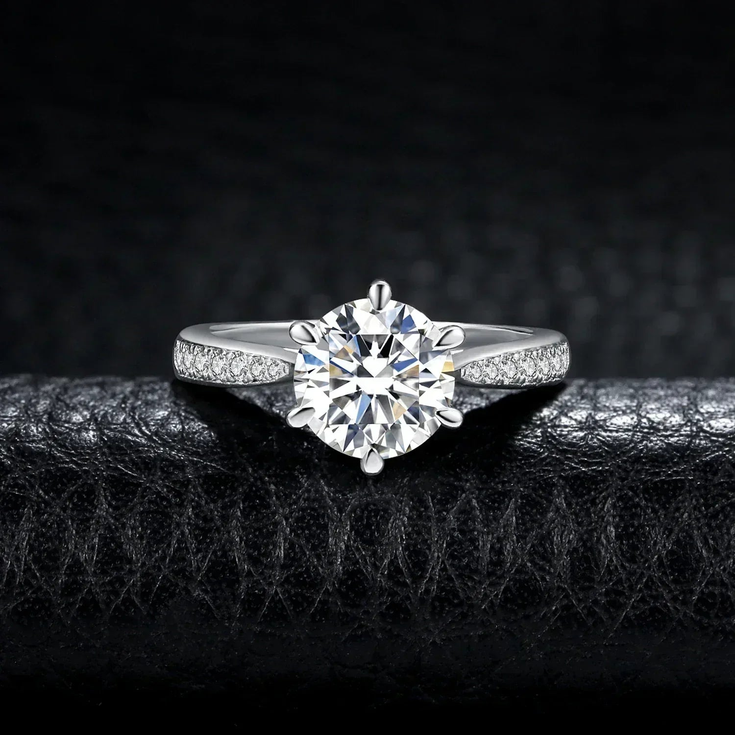 JewelryPalace Bague de fiançailles en argent sterling S925, couleur D, moissanite ronde de 0,5 carat, 1 carat, 1,5 carat, 2 carats, 3 carats pour femme