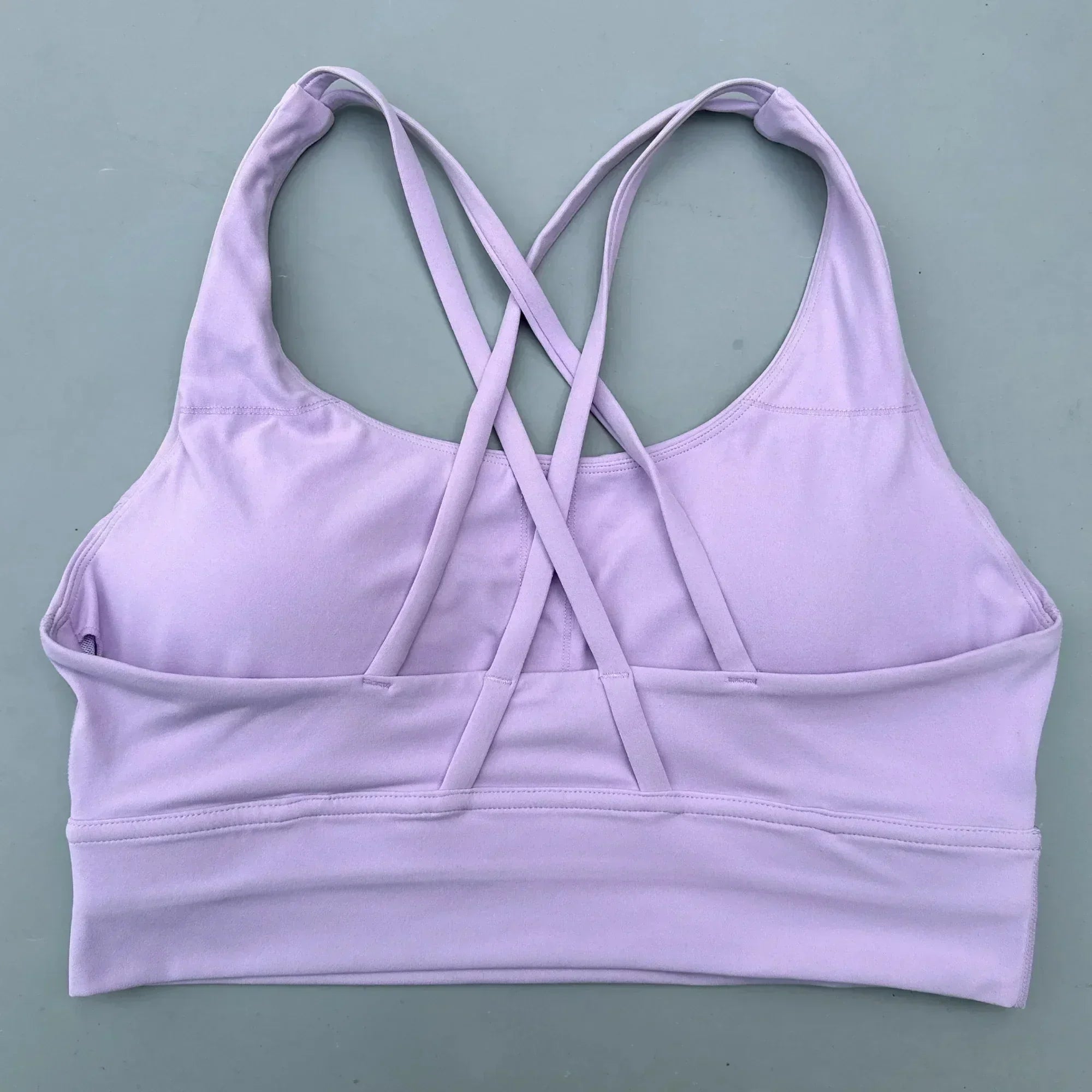 Soutien-gorge de sport uni pour femme, doux, haute résistance, haut moulant d'entraînement complet, gym, yoga, avec coussinets de poitrine