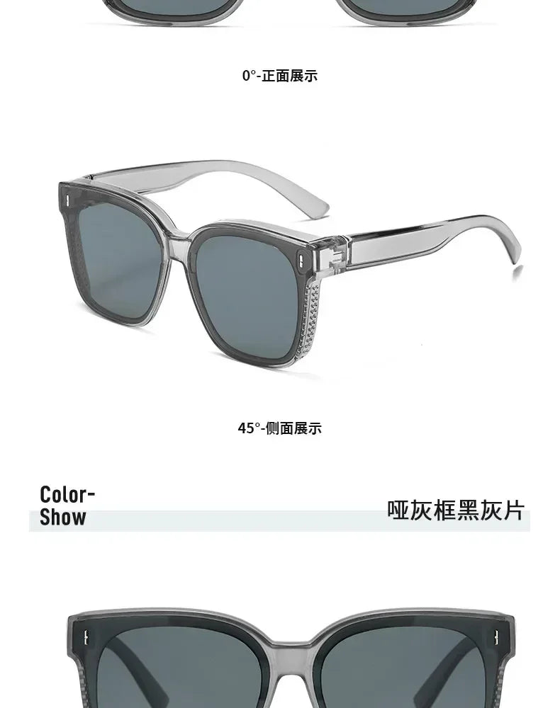 Lunettes de soleil polarisées Fashion Square à clipser pour lunettes de vue, portables, pour hommes et femmes, vintage, pour la pêche et la conduite