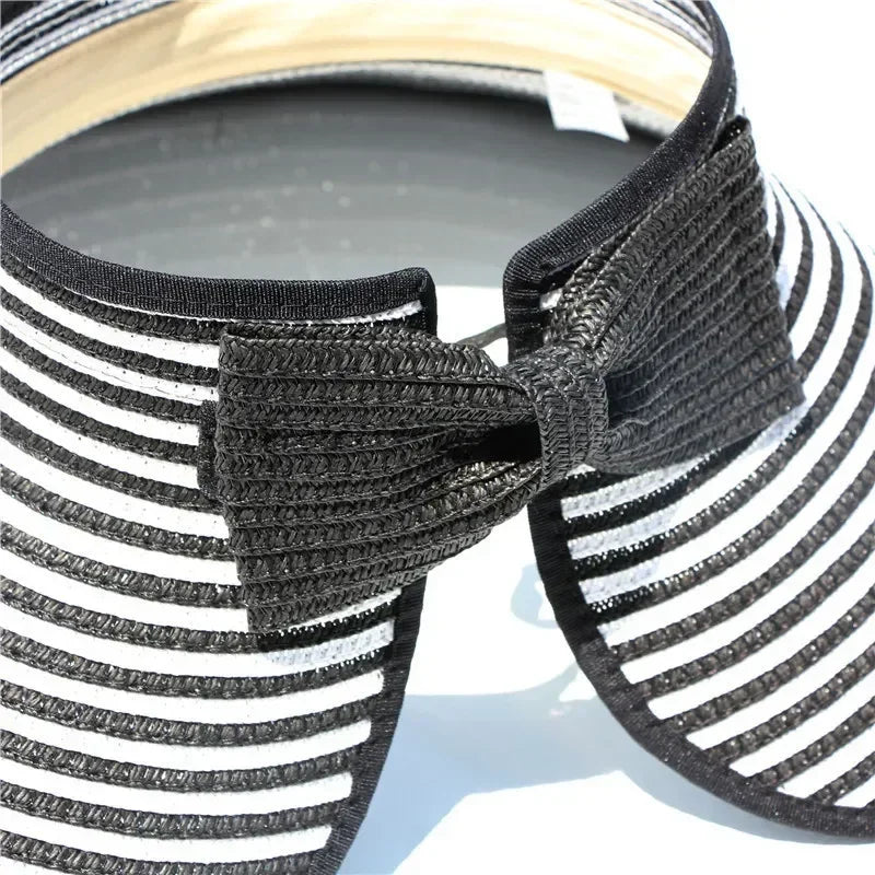 Chapeau d'été pour femme, grand bord, pliable, respirant, haut vide, protection solaire, accessoires de plage, visière pare-soleil décontractée d'extérieur, nouveau