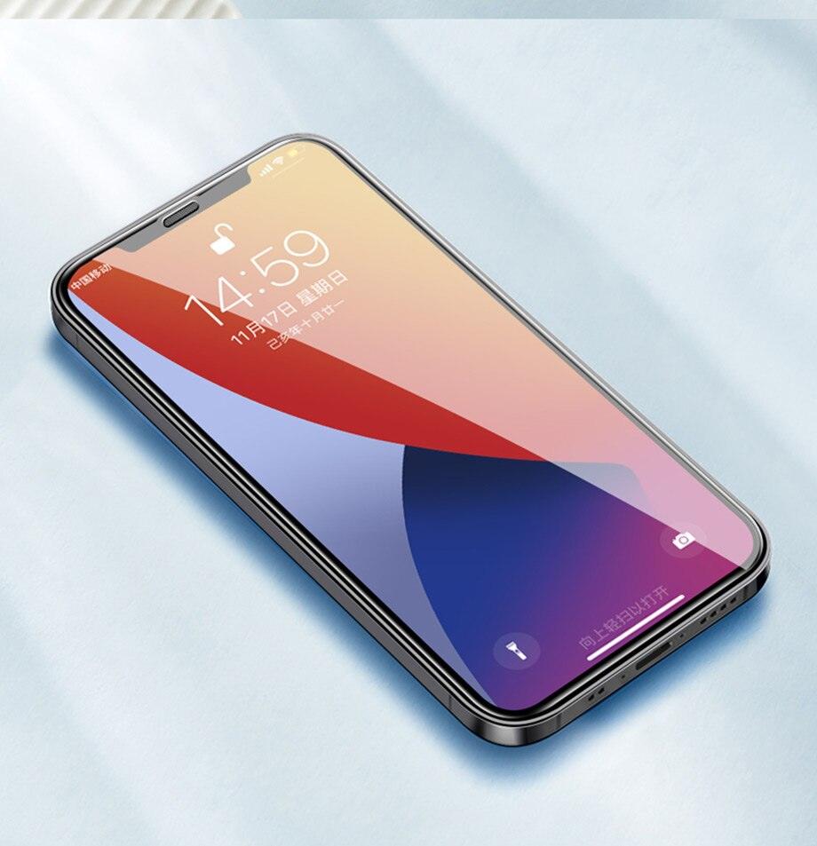 Protecteur d'écran en verre trempé à couverture complète 9D pour IPhone 11 Pro Max 14 12 X S XS XR Verre trempé sur IPhone 13 Mini 7 8 6S Plus SE Film Protecteur d'écran en verre trempé Compatible pour iPhone