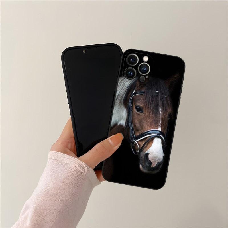 Coque Cool Cheval Animal pour Filles Garçons Femmes Hommes, Étui Unique Tendance Bumper Coque de Téléphone pour Iphone 13promax 11 14 12 Pro Max Mini Xr X Xs 7 8 6 6s Plus
