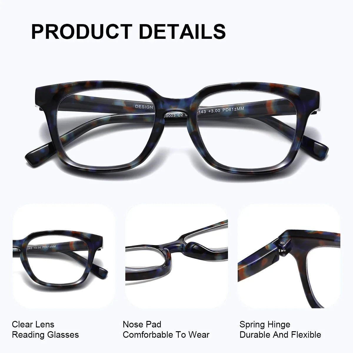 BARCUR Lunettes de lecture carrées tendance pour hommes et femmes, anti-lumière bleue, verres transparents pour ordinateur, lecteurs presbytes, monture élégante pour l'été, utilisation intérieure et extérieure