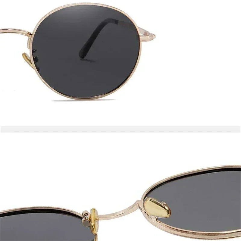 Lunettes de soleil rondes polarisées Steampunk avec prescription pour femmes et hommes UV400 Anti-reflet Myopie Puissance 0 -0.5 -0.75 à -6.0