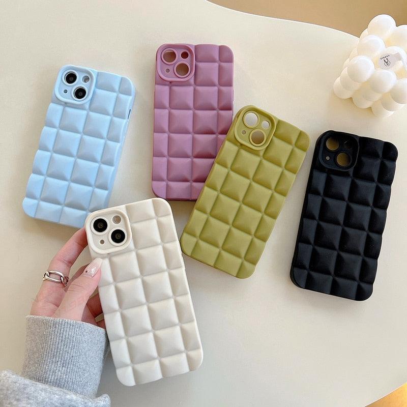 Coque de téléphone unique pour iPhone 14 Pro 13 12 11 Pro Fashion 3D Souple Silicone Antichoc pour iPhone 14 Coque Bubble Case Mignonne Forme Intégrale Silicone Souple Mince Amortie Belle Élégante Coque pour Femmes