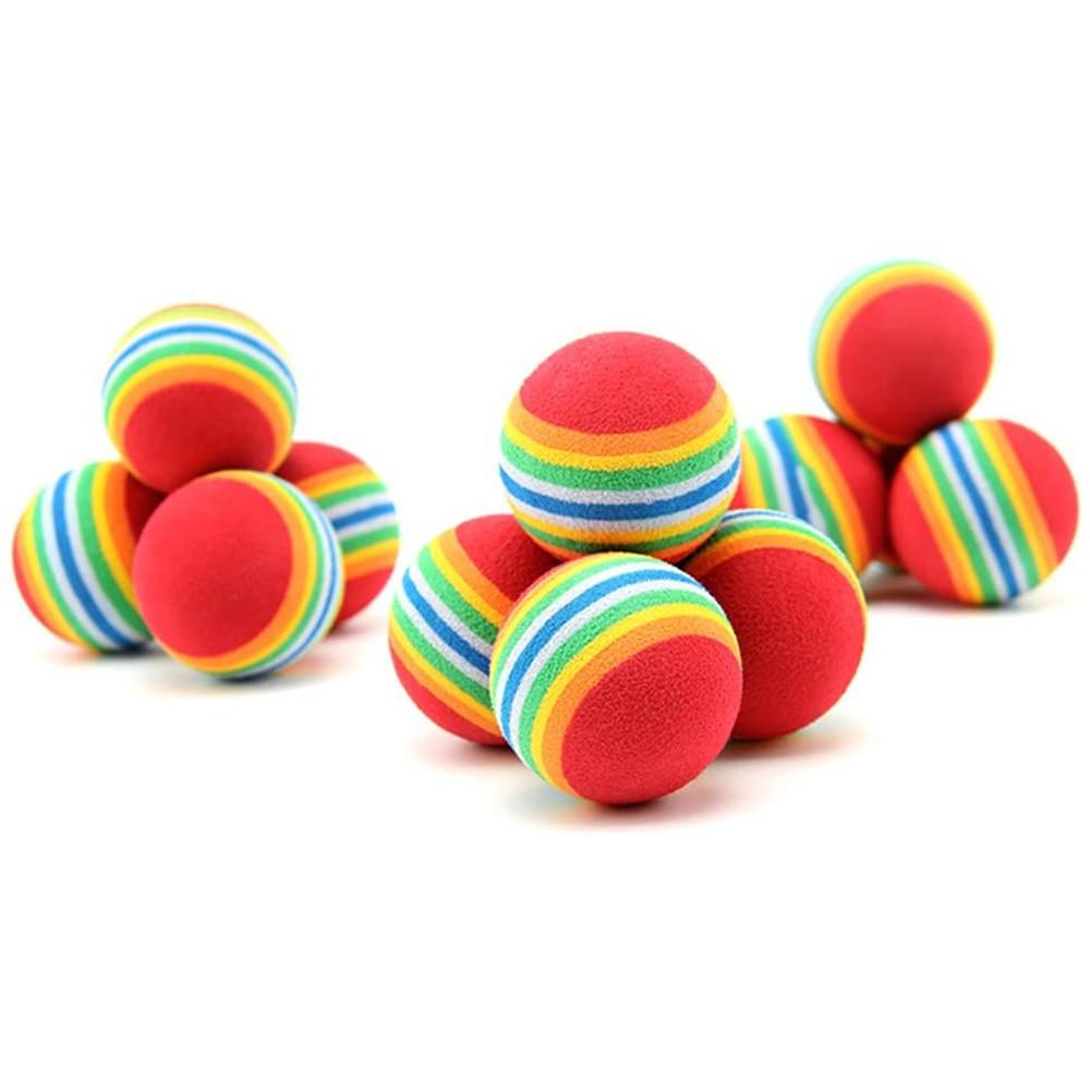 Jouet interactif pour chat, balles arc-en-ciel amusantes pour chatons, jouets amusants pour animaux de compagnie en matériau sûr, jouet créatif pour chat, balle élastique pour animal de compagnie.