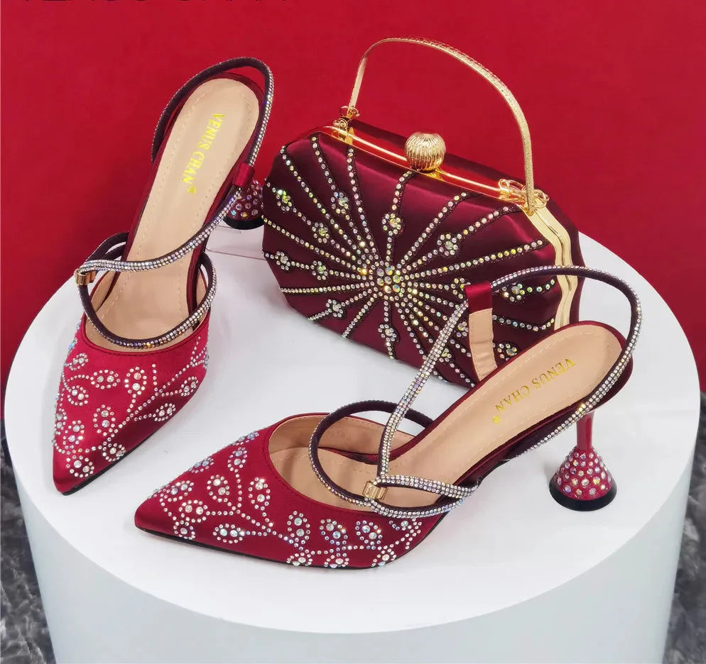 Escarpins élégants avec ensemble chaussures et sac assortis NFR43