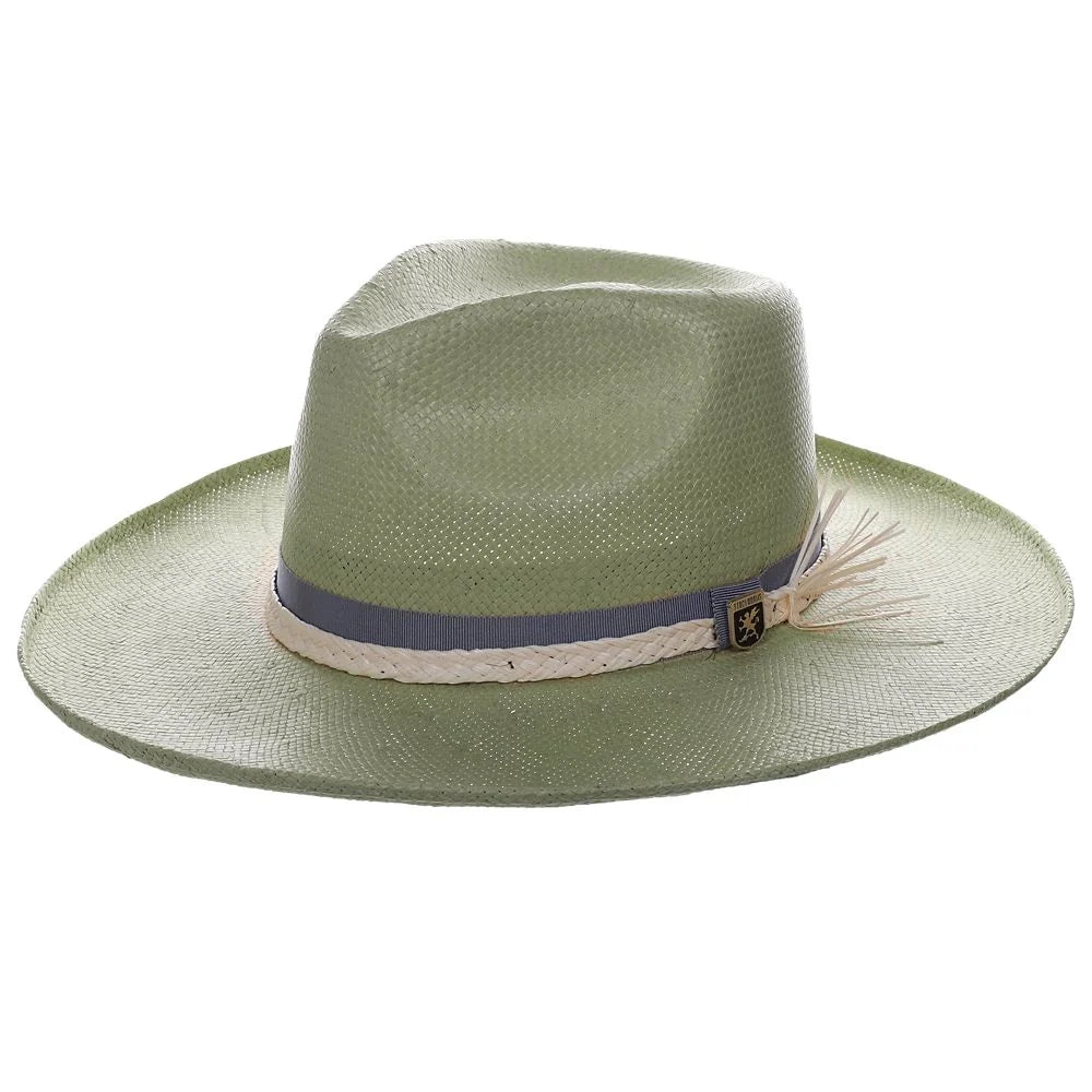 Stacy Adams NY - Chapeau Fedora à Large Bord en Paille Toyo Tressée à la Main