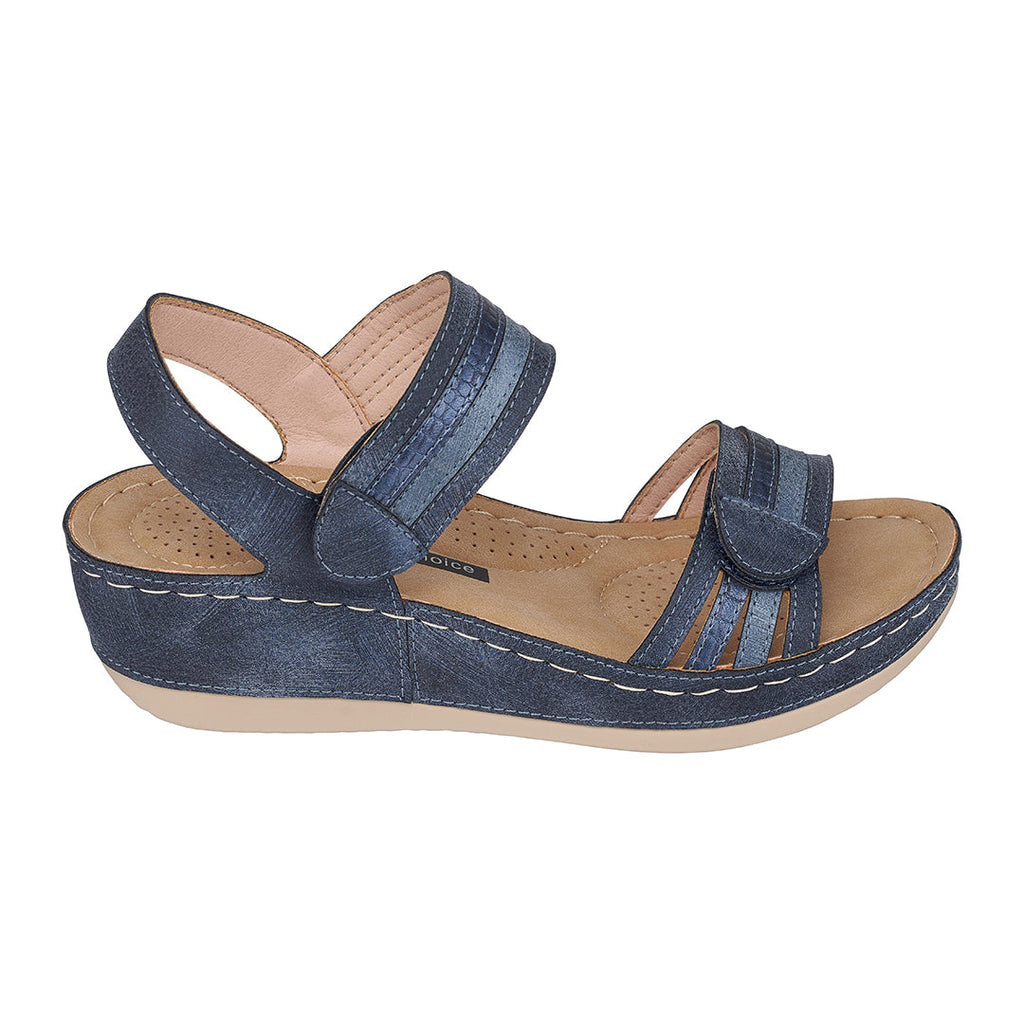 Sandales compensées Samar bleues
