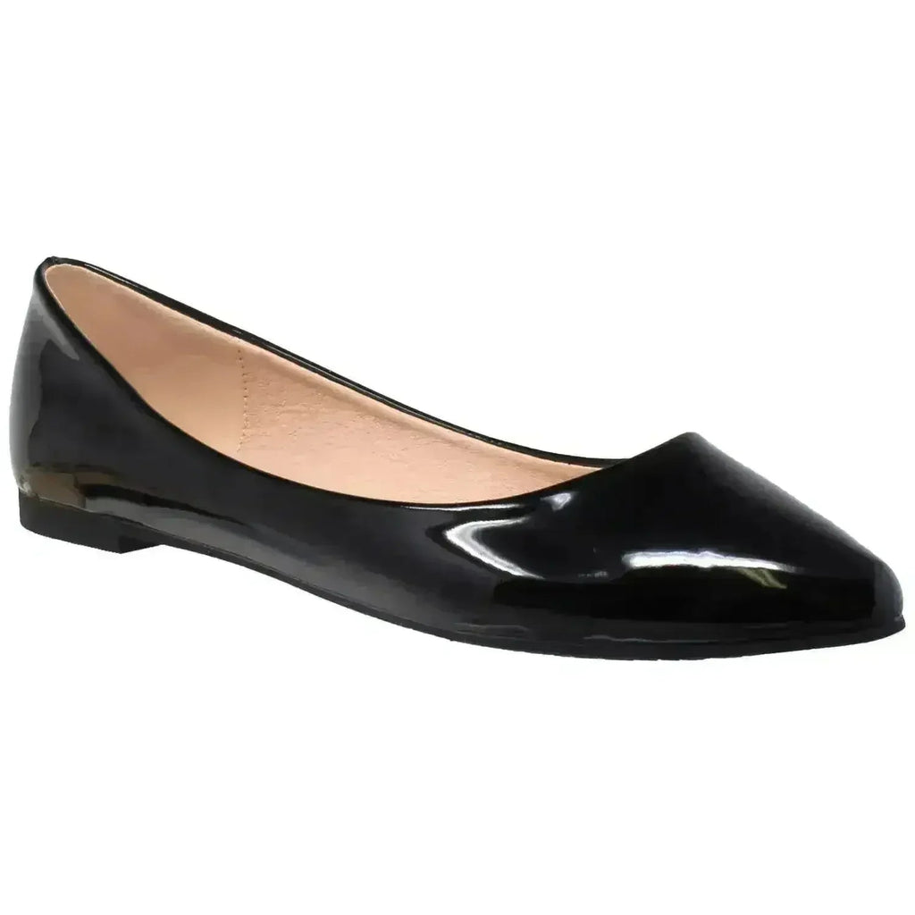 Ballerine pointue en cuir verni