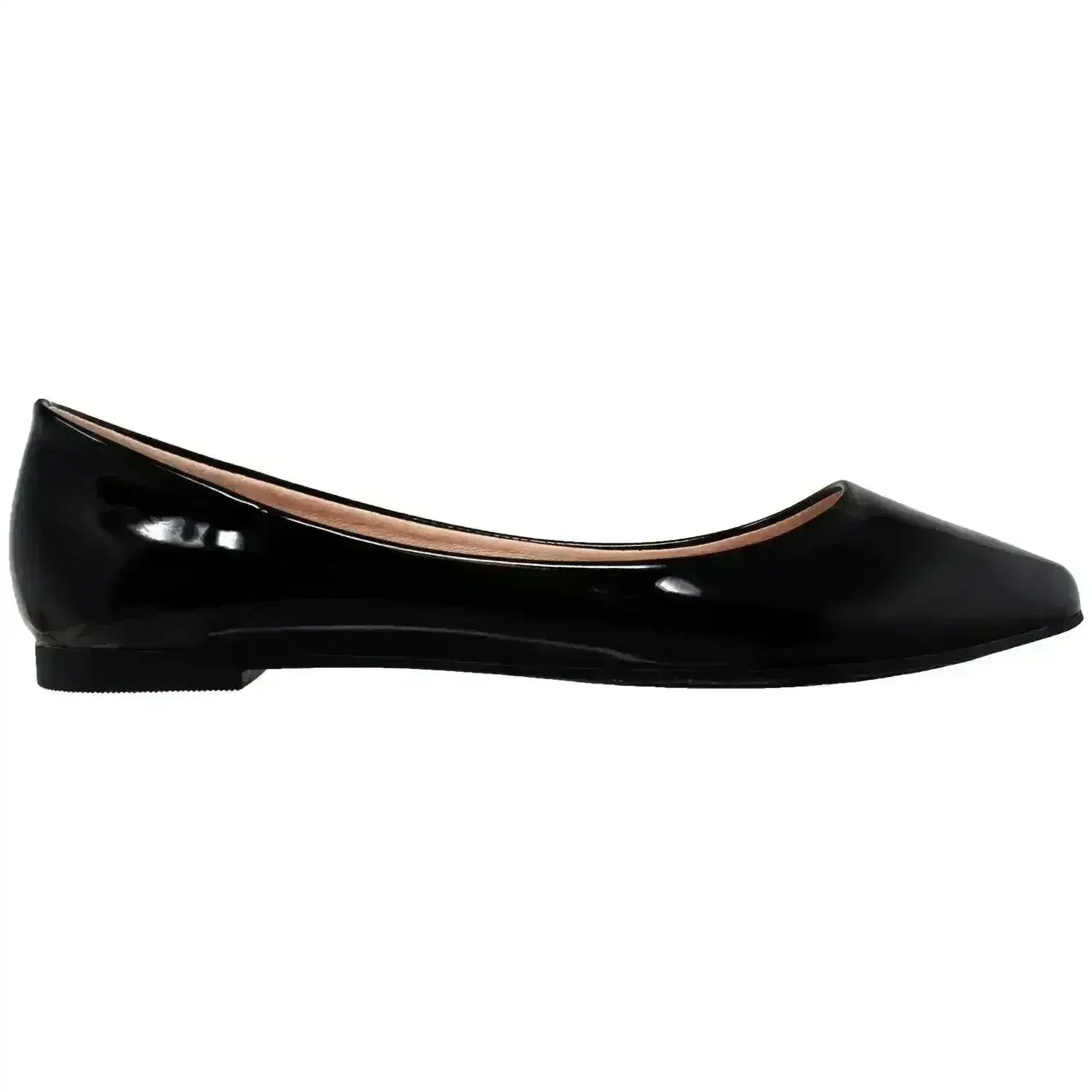 Ballerine pointue en cuir verni