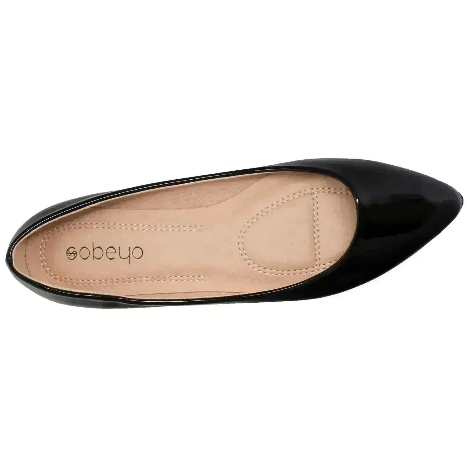 Ballerine pointue en cuir verni