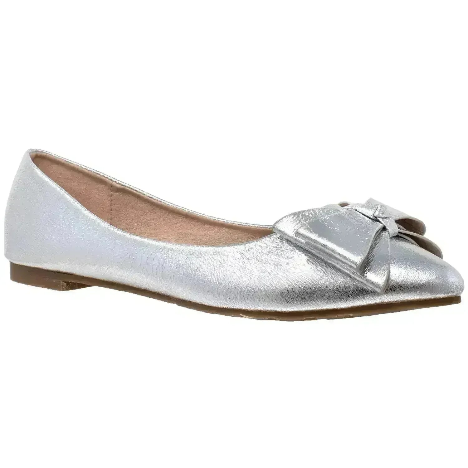 Ballerine pointue à nœud métallique