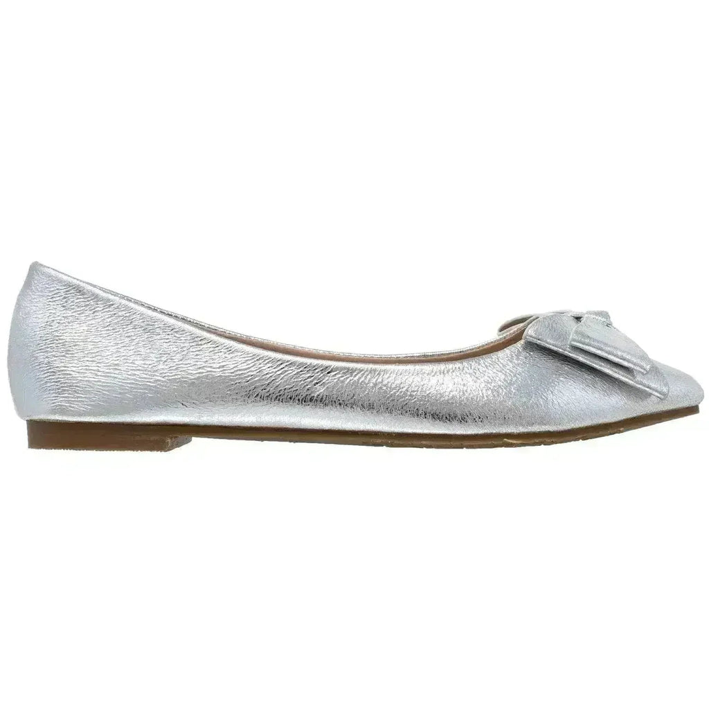 Ballerine pointue à nœud métallique