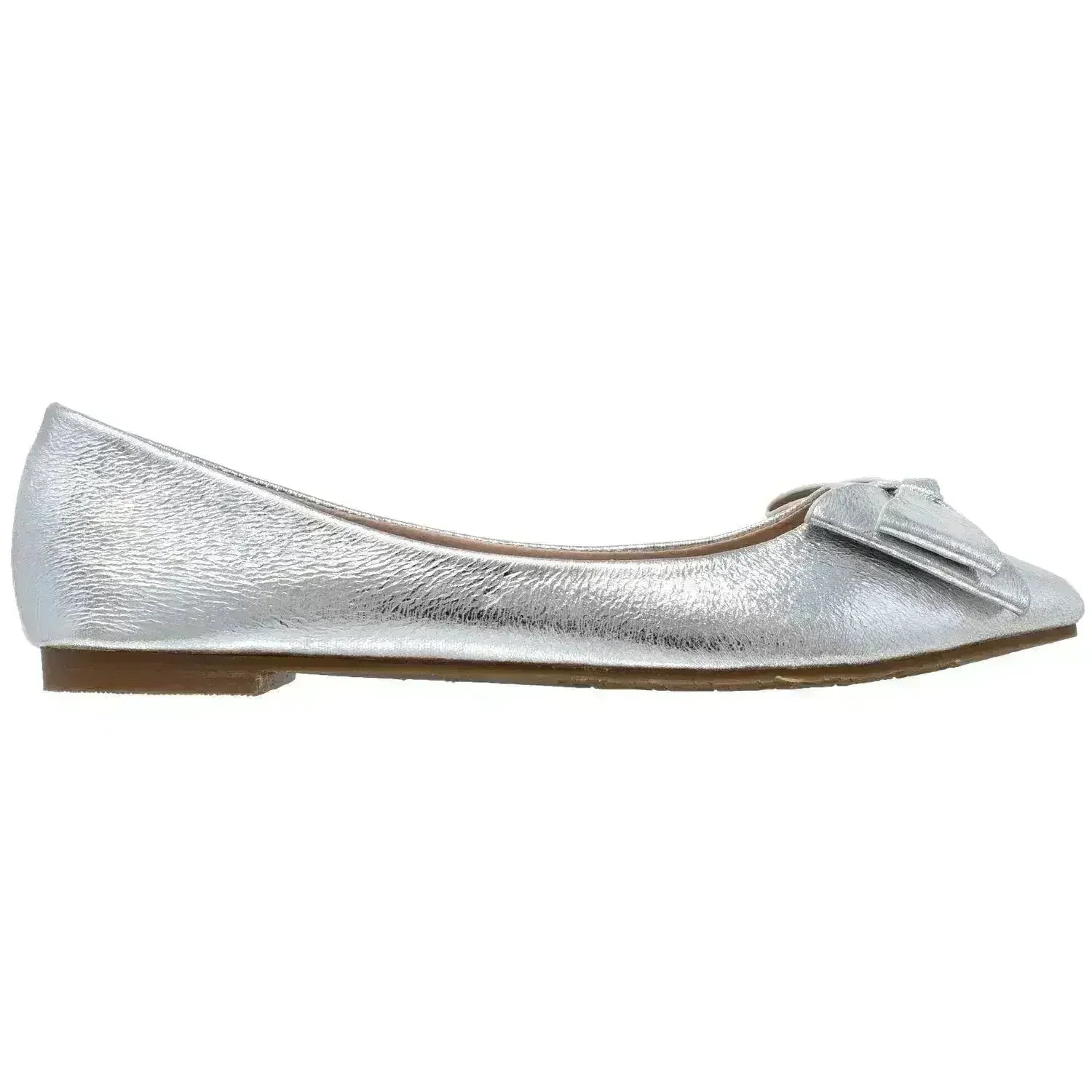 Ballerine pointue à nœud métallique
