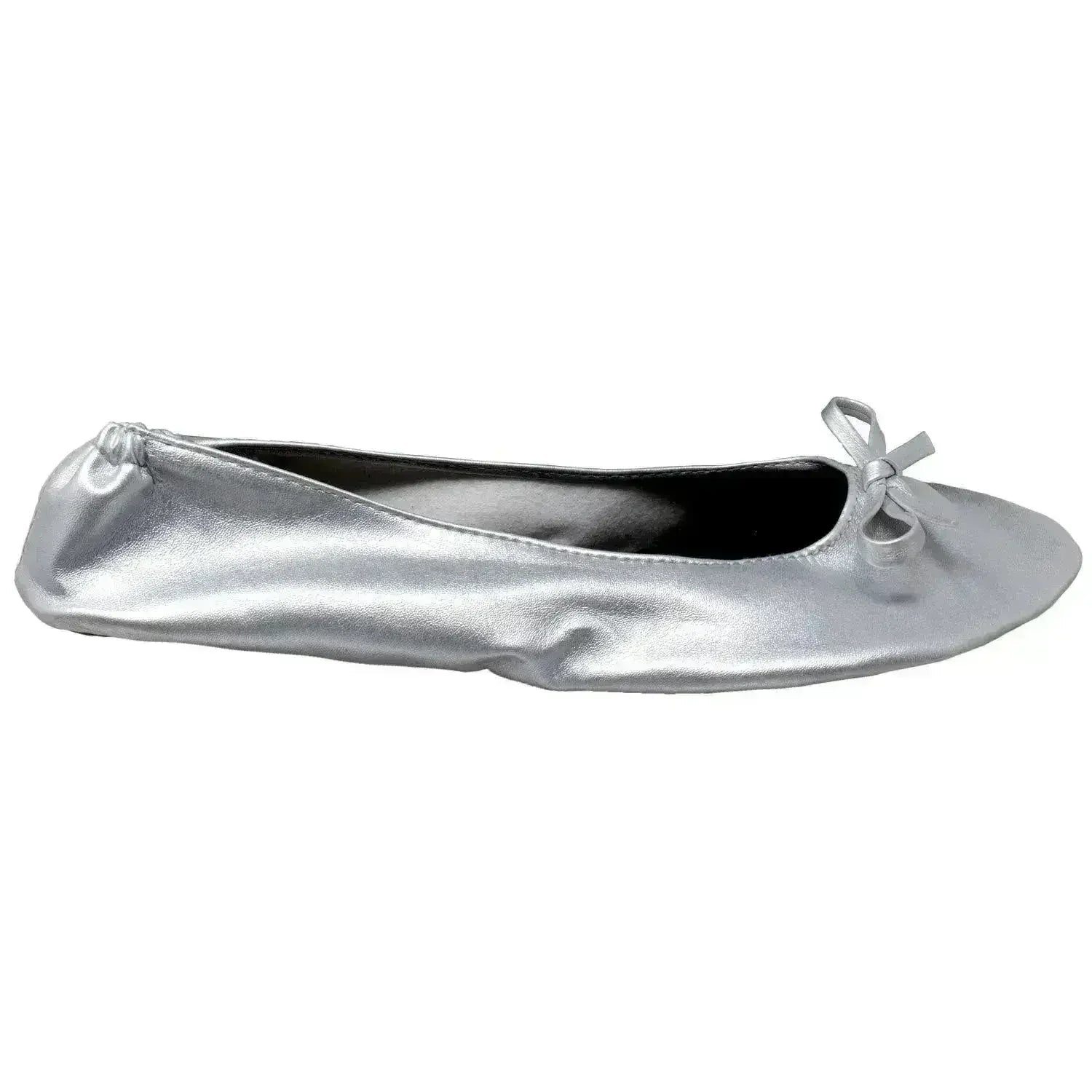 Chaussons de Ballet Pliables Femme Chaussures Confortables Portables de Voyage Argent